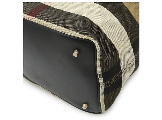 Burberry Ashby Medium Hobo Nova Check Schultertasche Braun Schwarz Rot - Ansicht 4