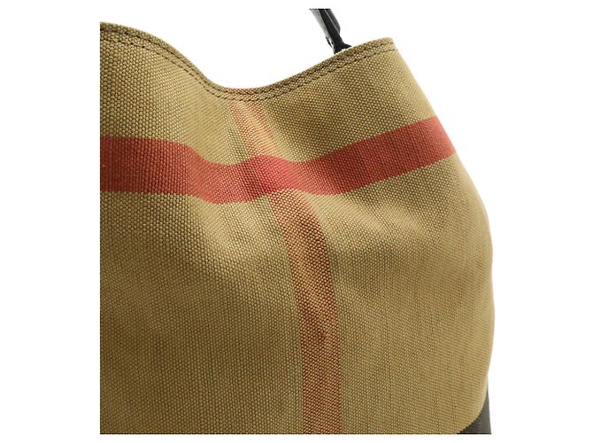 Burberry Ashby Medium Hobo Nova Check Schultertasche Braun Schwarz Rot - Ansicht 9