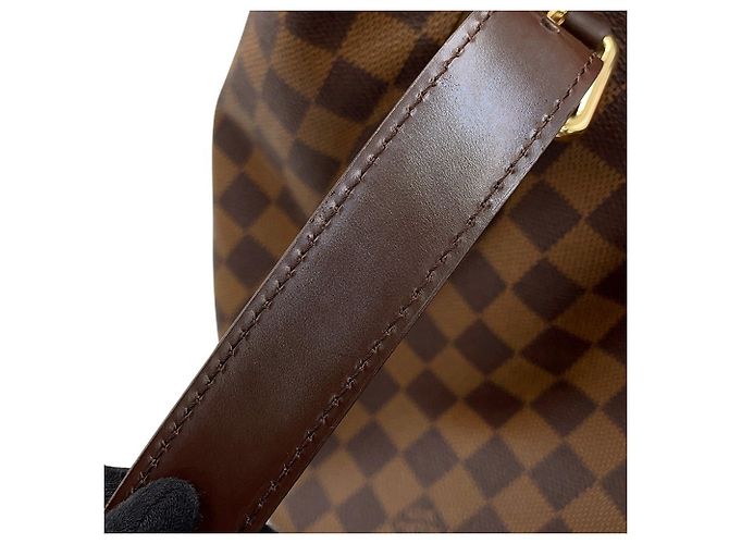 Bolso de hombro Louis Vuitton Damier Ebene Hampstead MM Roja - vista 14