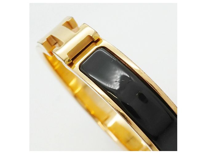 Hermès Brazalete Hermes Clic Clac PM Negro Dorado - vista 10