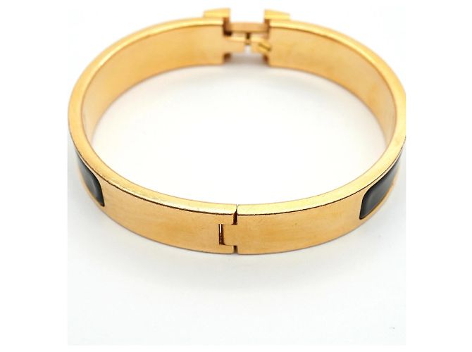 Hermès Brazalete Hermes Clic Clac PM Negro Dorado - vista 11
