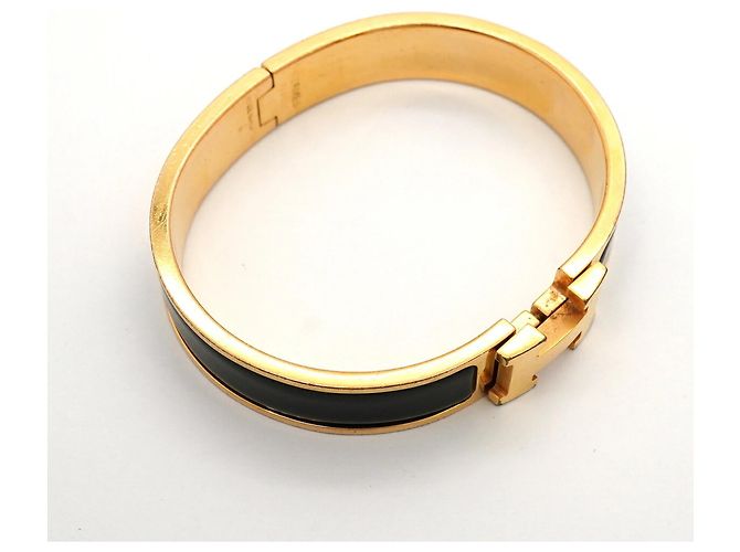Hermès Brazalete Hermes Clic Clac PM Negro Dorado - vista 2