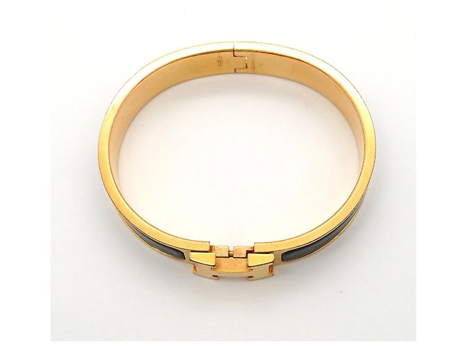 Hermès Brazalete Hermes Clic Clac PM Negro Dorado - vista 3