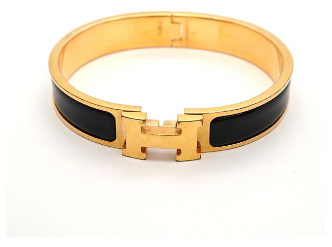 Hermès Brazalete Hermes Clic Clac PM Negro Dorado - vista 4