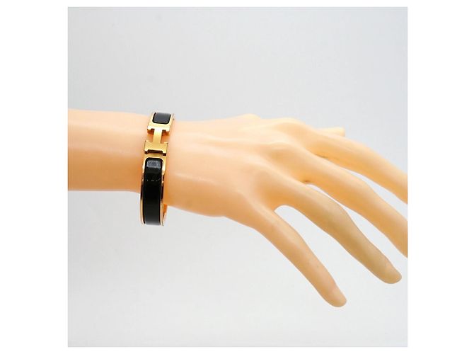 Hermès Brazalete Hermes Clic Clac PM Negro Dorado - vista 6