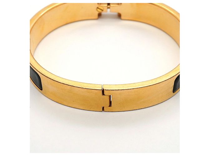 Hermès Brazalete Hermes Clic Clac PM Negro Dorado - vista 8