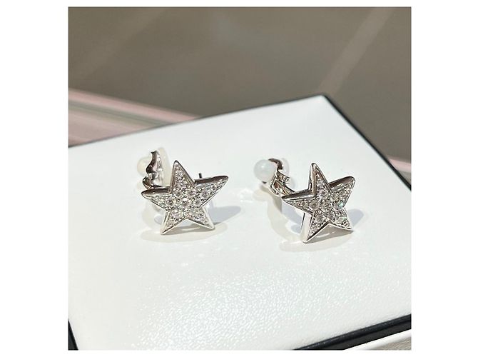 Pendientes Chanel Star con diamantes Plata - vista 4