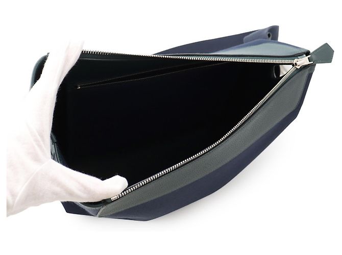 Hermès Borsa Tote Hermes Kara in pelle Togo Blu - vista 5
