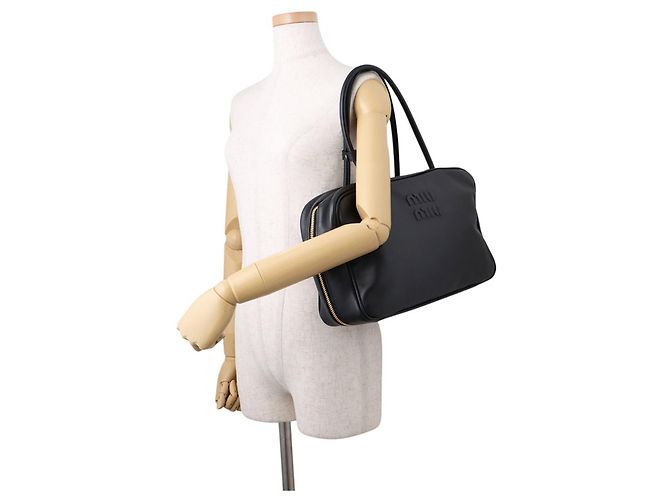 Borsa Tote in pelle Miu Miu Nero - vista 4