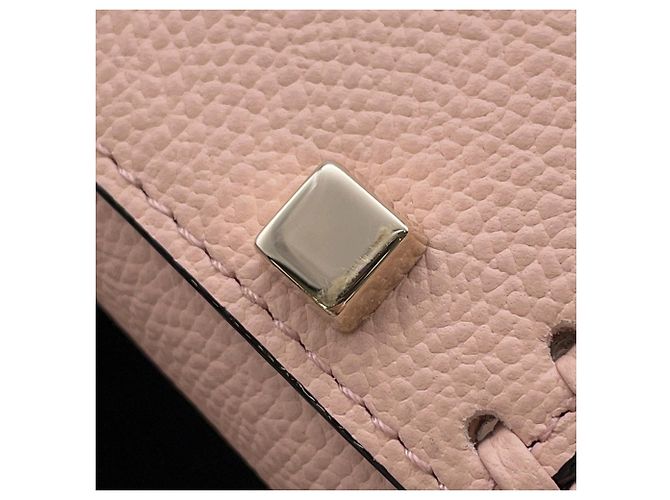 Bolsa de mão Valextra Micro Iside em couro com ponto blanket Rosa - vista 10