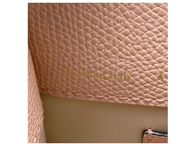 Bolsa de mão Valextra Micro Iside em couro com ponto blanket Rosa - vista 13