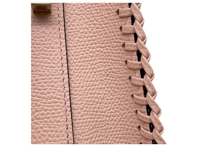 Bolsa de mão Valextra Micro Iside em couro com ponto blanket Rosa - vista 7