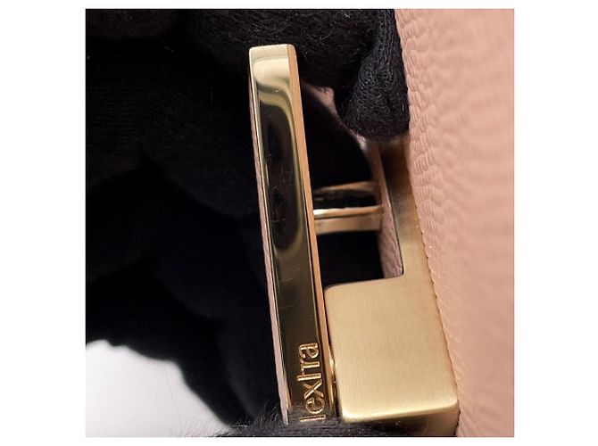Bolsa de mão Valextra Micro Iside em couro com ponto blanket Rosa - vista 9