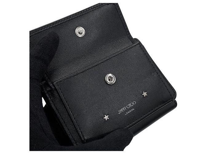Portafoglio tri-fold con borchie Jimmy Choo Nemo Nero - vista 10