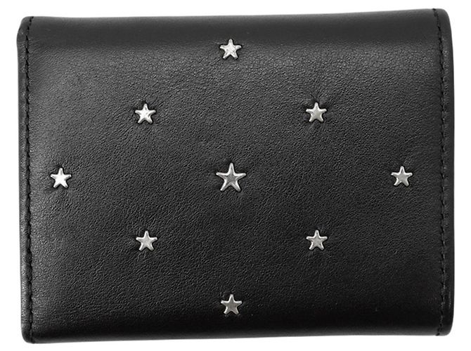Portafoglio tri-fold con borchie Jimmy Choo Nemo Nero - vista 2