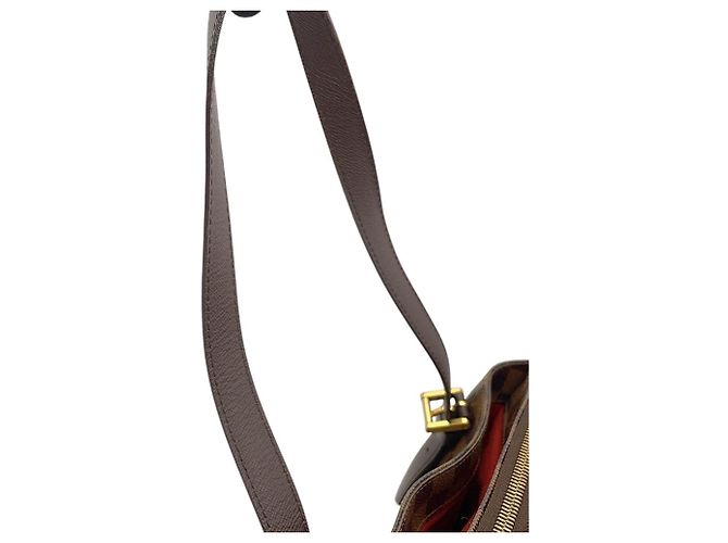 Louis Vuitton Damier Ebene Belem MM Schultertasche Rot - Ansicht 15
