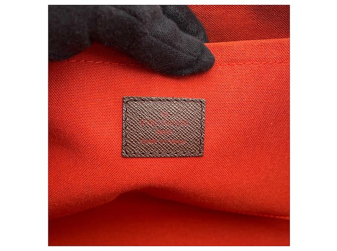 Louis Vuitton Damier Ebene Belem MM Schultertasche Rot - Ansicht 16