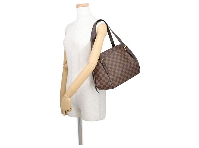 Louis Vuitton Damier Ebene Belem MM Schultertasche Rot - Ansicht 4
