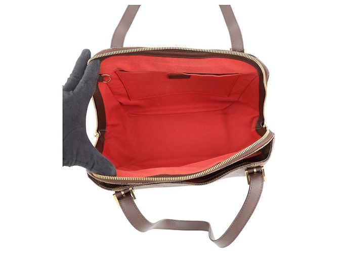Louis Vuitton Damier Ebene Belem MM Schultertasche Rot - Ansicht 5