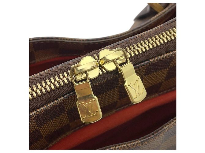 Louis Vuitton Damier Ebene Belem MM Schultertasche Rot - Ansicht 8