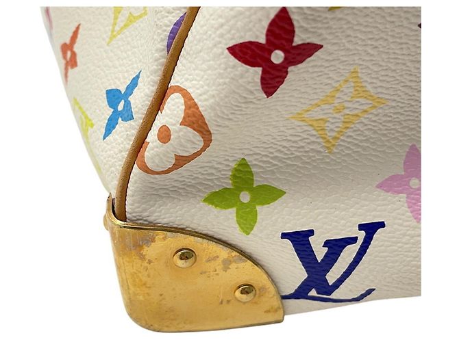 Borsa Louis Vuitton Monogram Multicolor Speedy 30 Bianco Rosso - vista 12