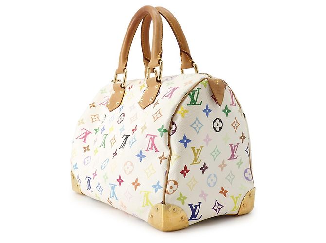 Borsa Louis Vuitton Monogram Multicolor Speedy 30 Bianco Rosso - vista 2