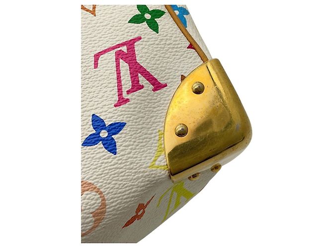 Borsa Louis Vuitton Monogram Multicolor Speedy 30 Bianco Rosso - vista 6