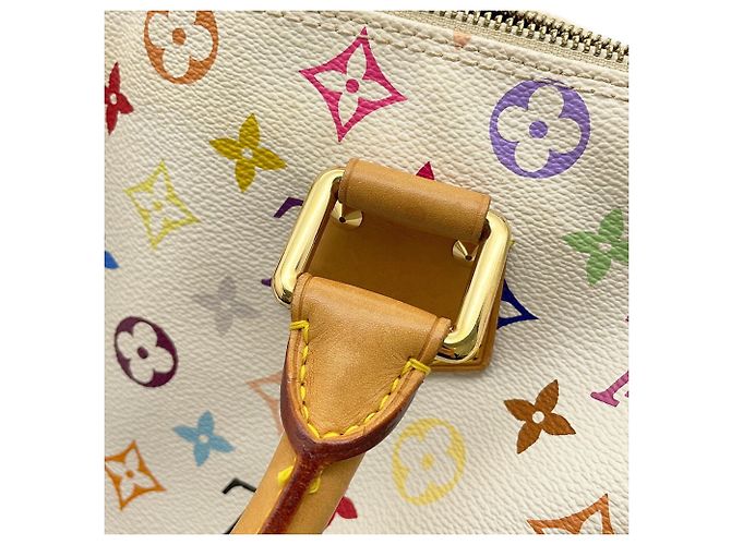 Borsa Louis Vuitton Monogram Multicolor Speedy 30 Bianco Rosso - vista 8