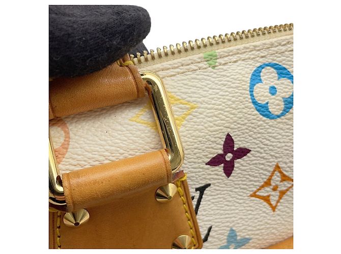 Borsa Louis Vuitton Monogram Multicolor Speedy 30 Bianco Rosso - vista 9