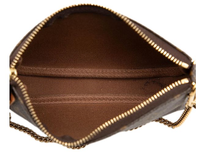 Louis Vuitton Brown Monogram Mini Pochette Accessoires Marrom - vista 4