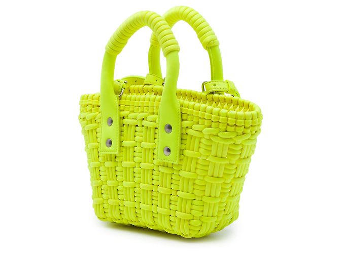 Borsa Cesto Bistro Balenciaga in ecopelle gialla XXS Giallo - vista 2