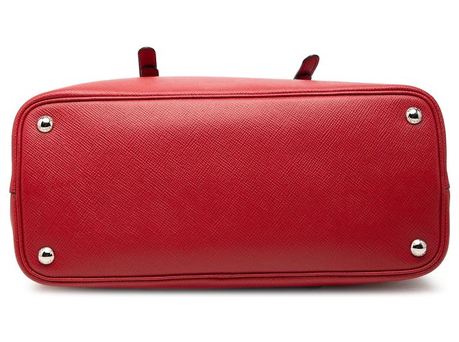 Prada Red Medium Saffiano Cuir Double Handle Satchel - view 3