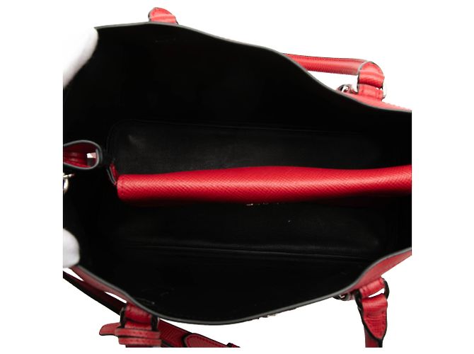 Prada Red Medium Saffiano Cuir Double Handle Satchel - view 4