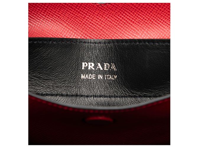 Prada Red Medium Saffiano Cuir Double Handle Satchel - view 5