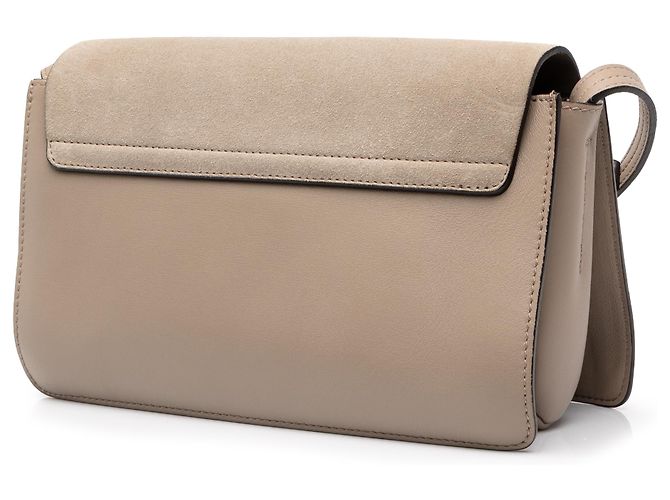 Chloé Faye Crossbody Small in Camoscio e Vitello Marrone Taupe - vista 2