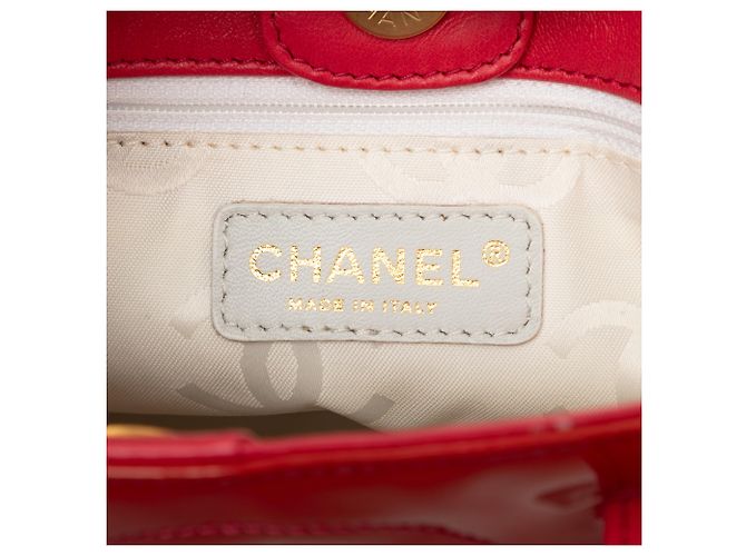 Borsa Tote Chanel Red Patent Triple CC Rosso - vista 5