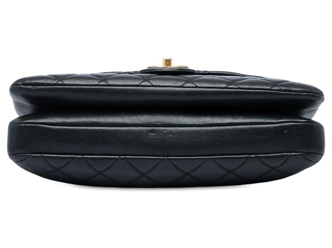 Chanel Black Quilted Calfskin CC Crown Flap Nero - vista 3