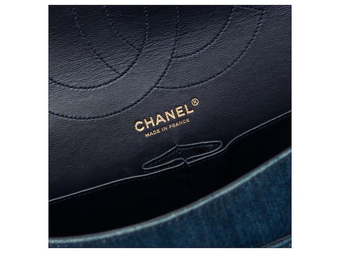 Chanel Blue Quilted Denim Reissue 2.55 Double Flap 227 Azul - vista 5