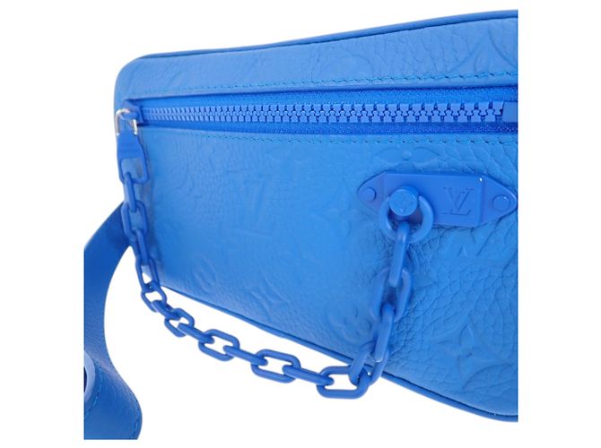 Louis Vuitton Blue Monogram Taurillon Pochette Volga Blau - Ansicht 8