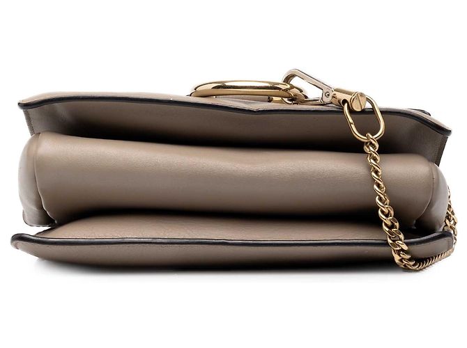 Borsa a tracolla Chloé Faye Small in camoscio e pelle di vitello marrone Taupe - vista 3