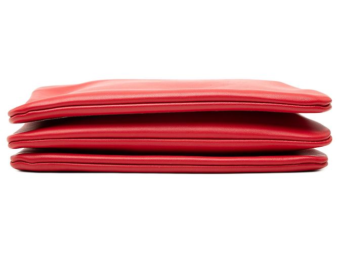 Céline Celine Trio Crossbody Piccola in Pelle di Agnello Rossa Rosso - vista 3