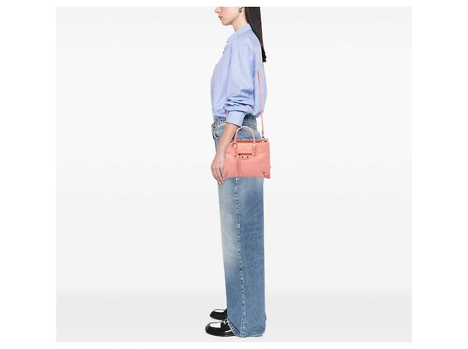 Borsa Balenciaga Papier A6 Zip Around in pelle di vitello rosa - vista 6