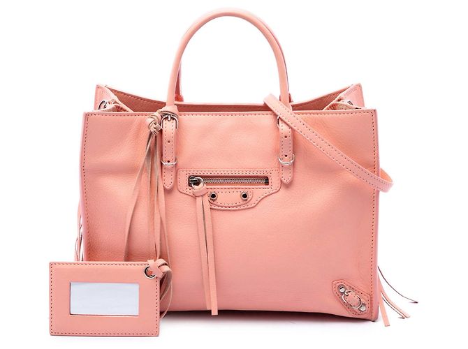 Borsa Balenciaga Papier A6 Zip Around in pelle di vitello rosa - vista 7