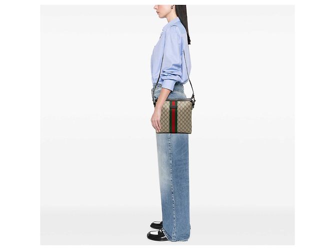 Borsa a tracolla Gucci Beige GG Supreme Web - vista 6