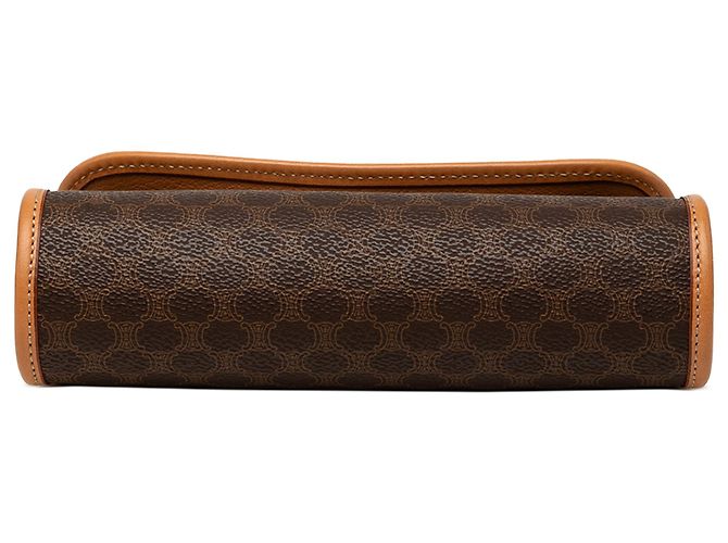Céline Clutch Celine Brown Macadam Coated Canvas Marrone - vista 3