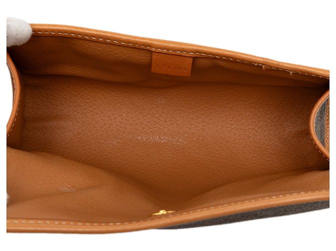 Céline Clutch Celine Brown Macadam Coated Canvas Marrone - vista 4