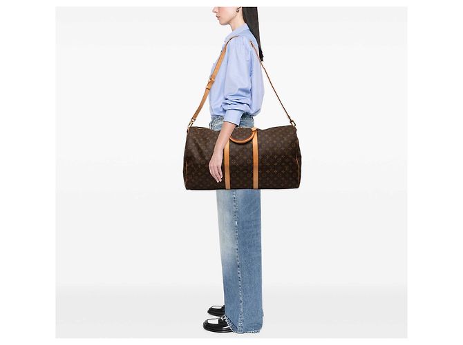 Louis Vuitton Brown Monogram Keepall Bandouliere 60 Braun - Ansicht 6