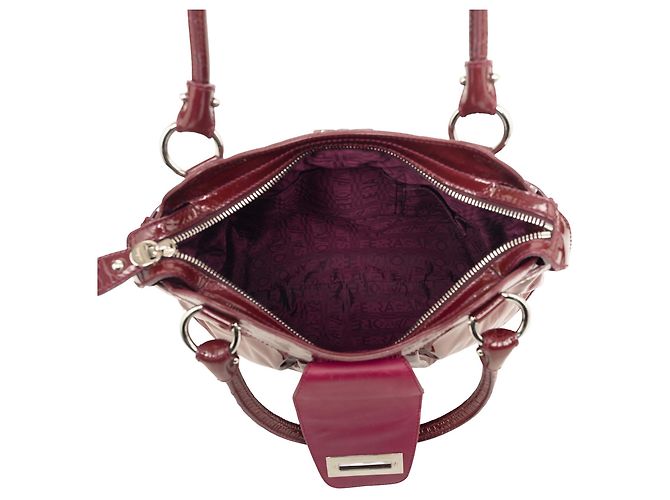 Salvatore Ferragamo Borsa Ferragamo Marisa Gancini in vernice rossa Rosso Bordò - vista 4