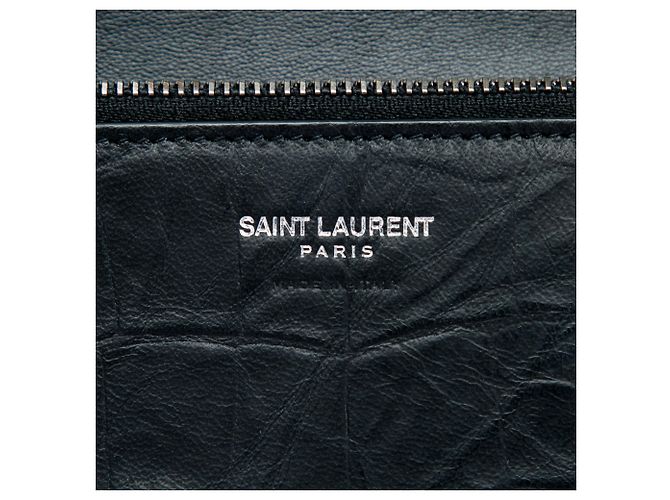Autre Marque Portefeuille porté épaule Monogram Rider Saint Laurent en cuir embossé croc noir - vue 5