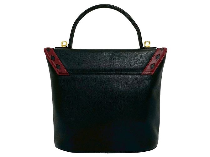 Autre Marque Borsa a mano Saint Laurent in pelle nera con traforazioni Diamond Cut Nero - vista 2